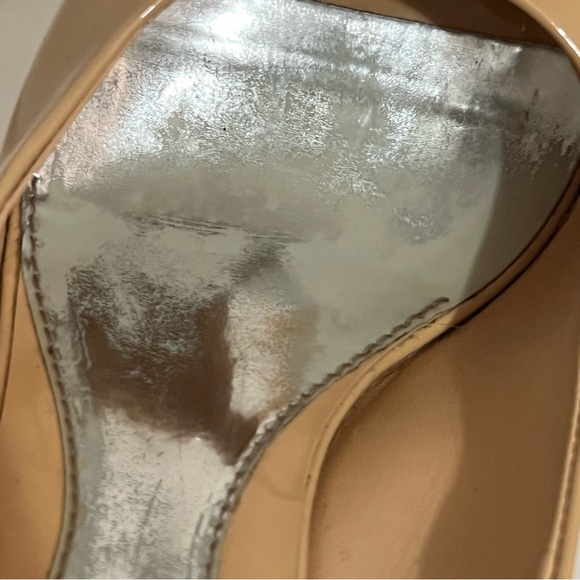 Gucci "Vitello Vernice Soft Wedge" Shoes Tan Size 37.5 Fair Condition - Picture 7 of 12